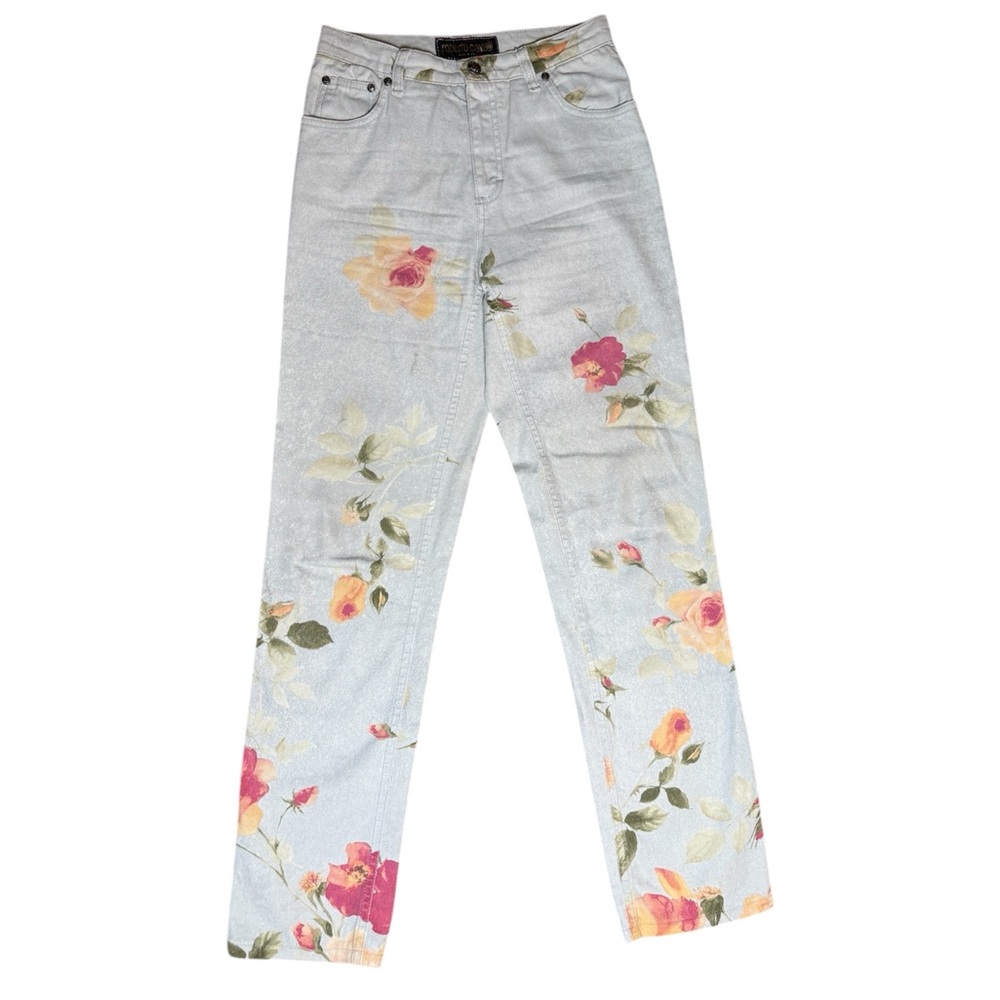 Roberto Cavalli 90s Floral Jeans Stretch Vintage